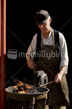 Blacksmith in historical district of Oamaru, New Zealand