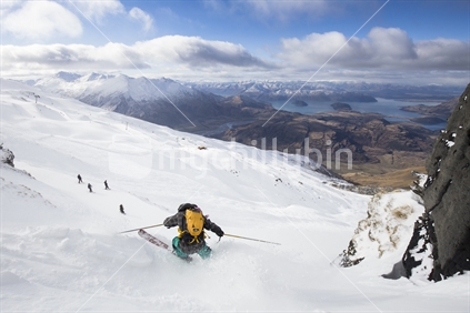 Skier up in action, Treble Cone, Wanaka