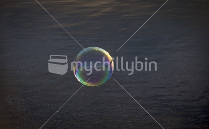 bubble floating over lake wanaka
