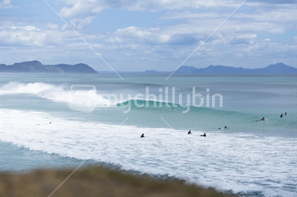 beautiful busy surf beach Northland