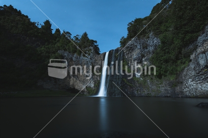 Hunua falls  waterfall by moonlight