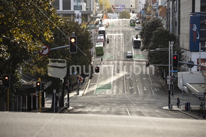 Quiet Auckland city streets during covid19