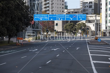 Quiet Auckland city streets during Coronavirus pandemic