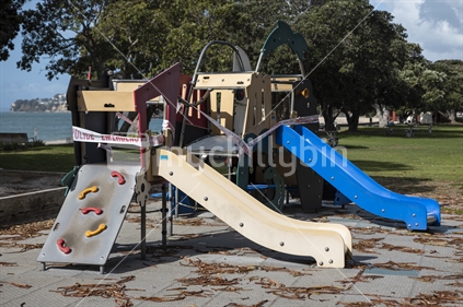 Closed playground in Mission Bay Auckland during covid19 pandemic