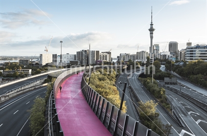 Quiet Motorway and cycleway in Auckland city