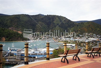 View across harbour to Picton from scenic lookout
