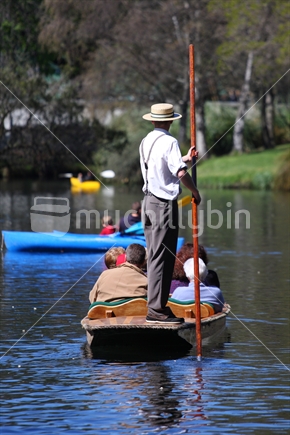 Punting on the Avon on a Sunday afternoon, Christchurch, New Zealand