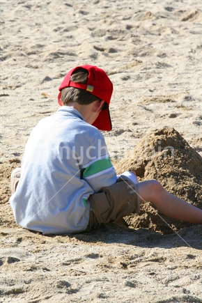 Building a sand castle
 