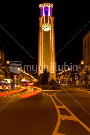 Gisborne Clock Tower at night