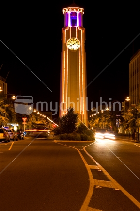 Gisborne Clock Tower at night