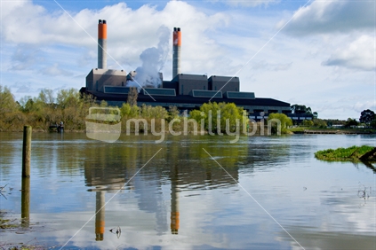 Huntly Power Station and Waikato River, New Zealand