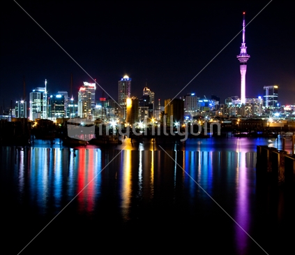 Auckland Sky Tower and Skyline Reflections 5