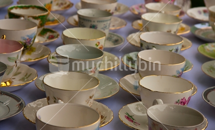 Collection of old tea cups