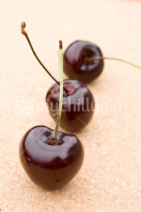 Three black cherries