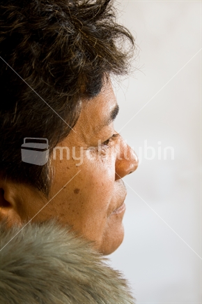 Profile of a Maori woman's face