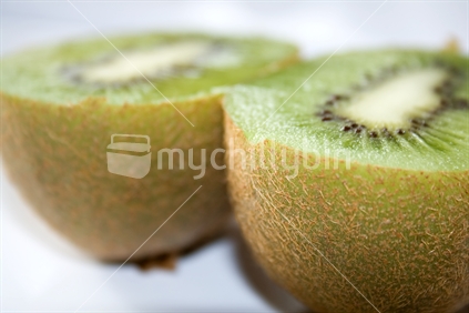 Large kiwifruit cut in half