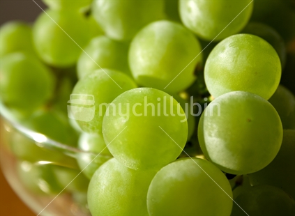 Green grapes, closeup