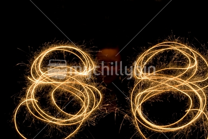 Eighty-eight drawn with sparklers