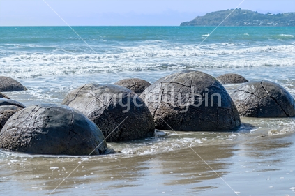 Moeraki Boulders as tide is receding
