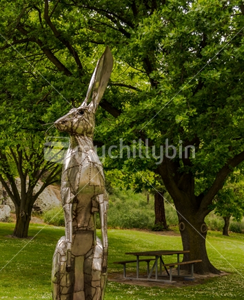 Hare sculpture at Roxburgh Children's Park