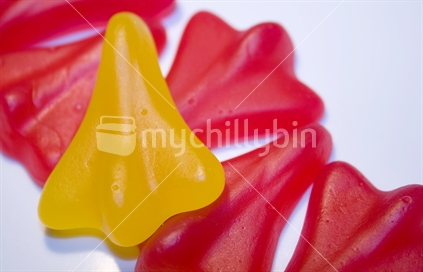 Red and yellow plane lollies
