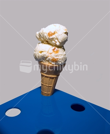 Ice cream with cone and holder
