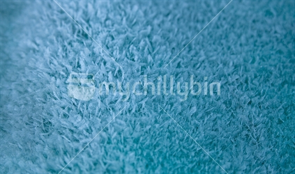 Frost crystals on a tarpaulin