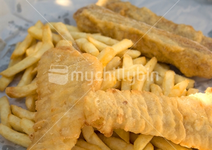 Fish and chips in newspaper
