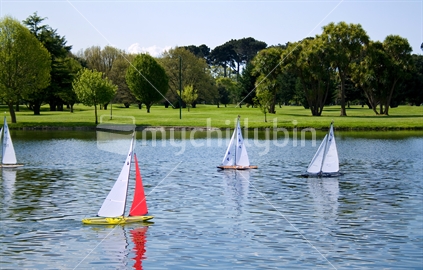 Remote controlled yachts, Hagley Park, Christchurch
