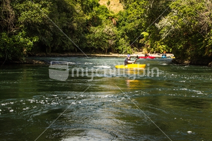 Kayaks on the Kaituna River in the Bay of Plenty