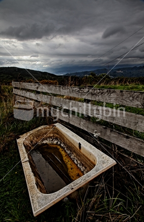 Old bathtub on the Puke Ariki track, Haywards Traverse, New Zealand.