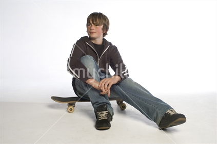 Teenager on his skateboard