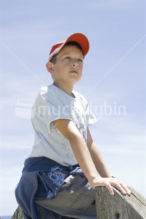 Male child looking out to the distance