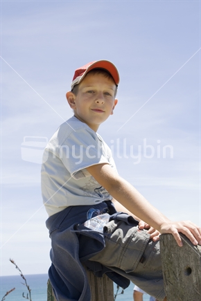Posed portrait of Male child outside