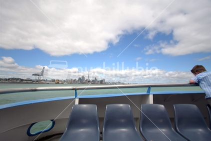 Auckland skyline from Devonport ferry
