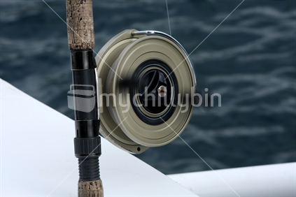 Closeup of a fishing rod
