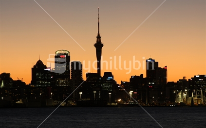 Auckland skyline at night, New Zealand