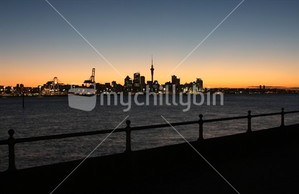 Auckland skyline at night, New Zealand
