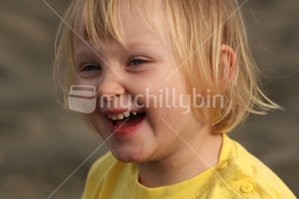 Young girl smiling, New Zealand