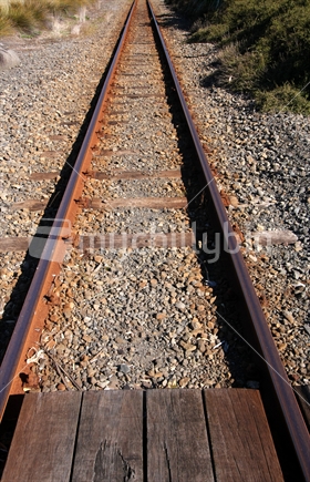 Railway track in New Plymouth, New Zealand
