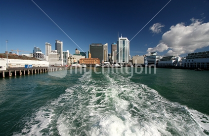 Auckland Harbour from Devonport ferry, New Zealand
