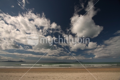 Waipu Cove beach on a sunny day in Northland, New Zealand
