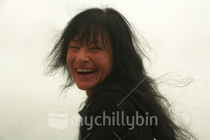 Smiling woman.