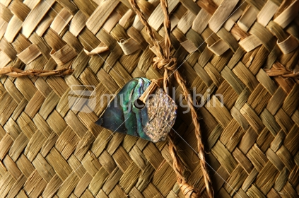 New Zealand Hand woven kete with paua shell
