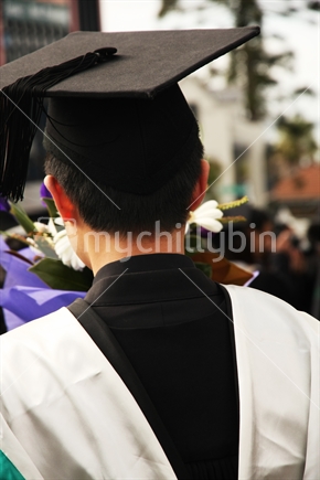 Male graduate. University graduation, Auckland, New Zealand.