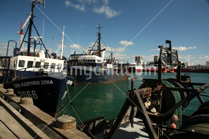 Fishing vessels at Wynyard Quarter harbour, Auckland, New Zealand
