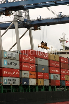 Shipping containers at an Auckland wharf
