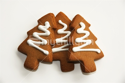 Three gingerbread christmas trees