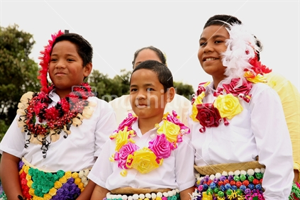 Tongan boys dressed up for a dance performance, Pasifika 2012
