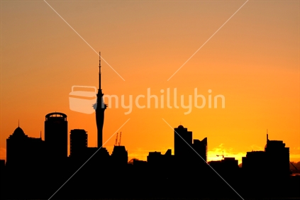 silhouette of Auckland's skyline